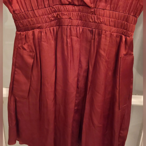 Misa Los Angeles Danielle Terracotta Sexy Long Sleeve Mini Dress With Pockets - Picture 10 of 12